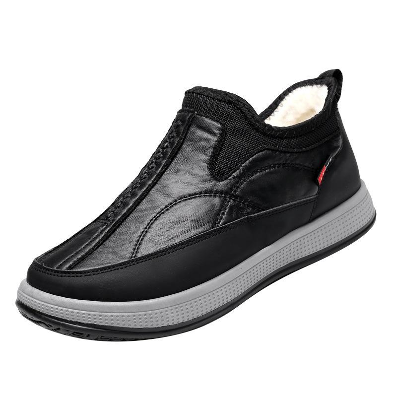 Winter Old Beijing Cloth Shoes Men's Cotton Shoes Piled Thickened Warm Snow Boots Soft Sole Breathable Comfortable Men's Cotton Boots