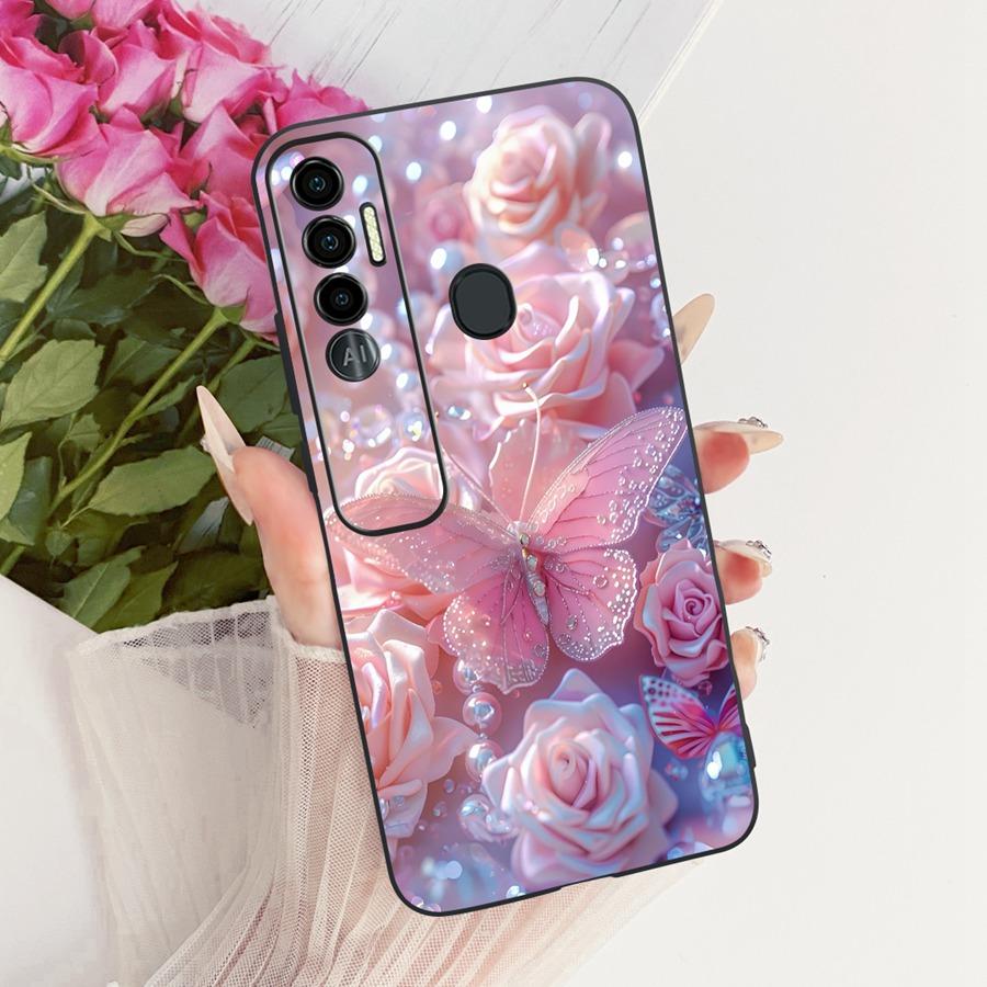 Case For Tecno Spark 7 Pro Phone Back Cover For Tecno Spark7 7T 7Pro  Fashion Style Black Case TPU Soft Silicone Bumper Coque