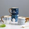 YWDL 400ml Bumpy Surface Ceramic Coffee Mug Heat-resisting Milk Oats Breakfast Cup With Handgrip Home Mug Drinkware Japanese