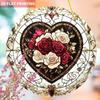 2D Flat Heart-Shaped Rose Dreamcatcher Window Decoration Sign, Elegant Red Roses, Suitable for Wall Decoration, Porch, Room, Villa, Accents Home, Hall