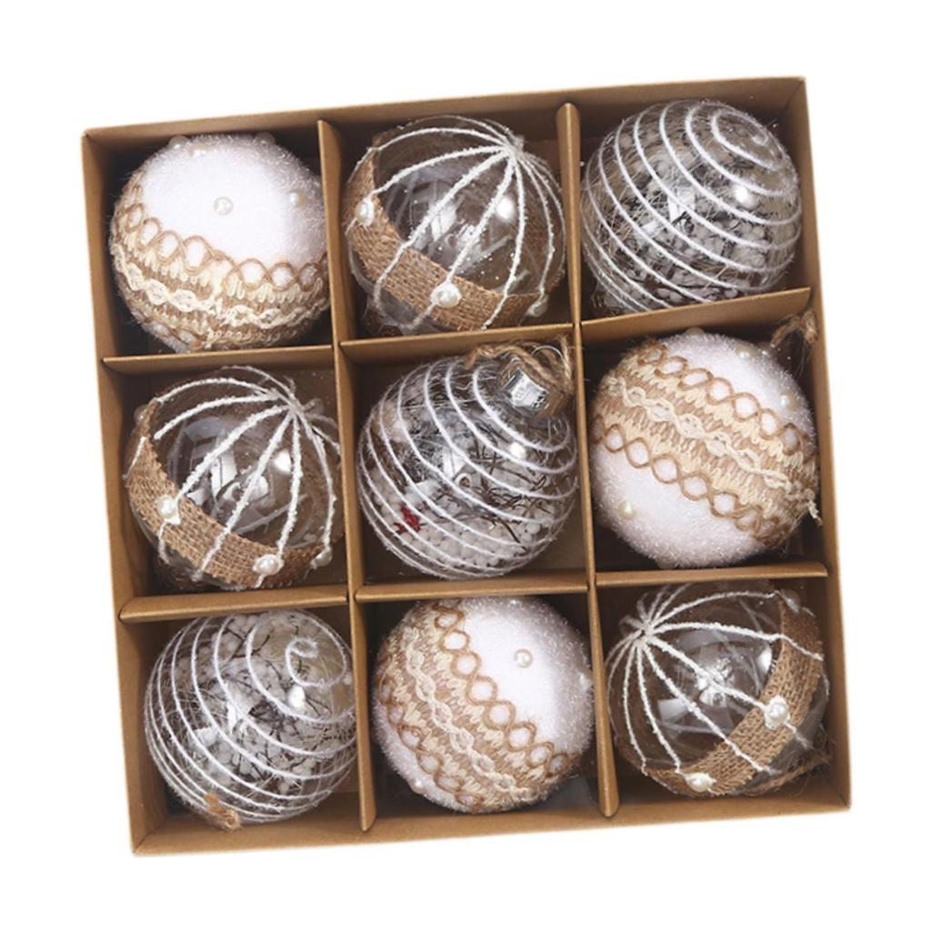 9Pcs Christmas Balls Ornaments New Year Holiday Xmas Tree Hanging Decoration