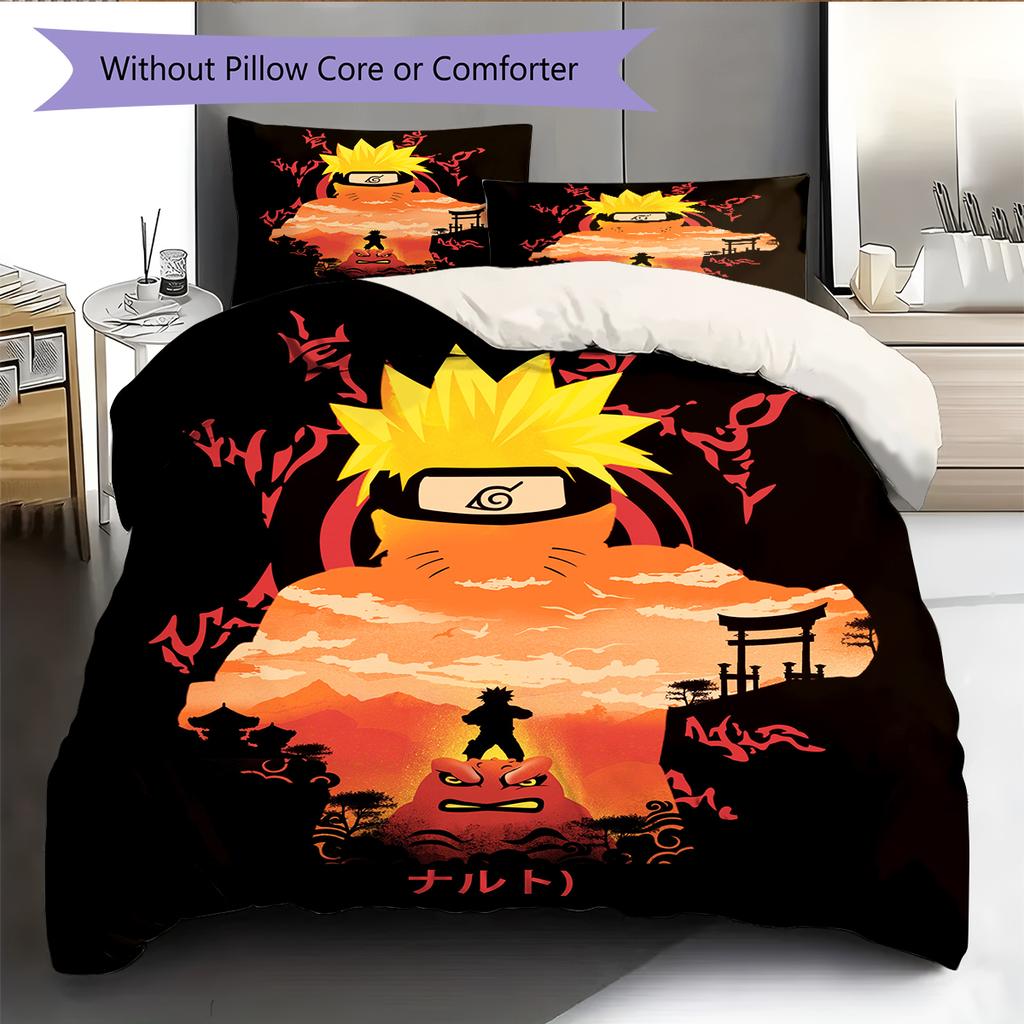 Naruto Uzumaki Naruto Anime Character Pattern Bedding Home Decoration Birthday Gift (1 * duvet cover + 2 * pillowcase, without core)