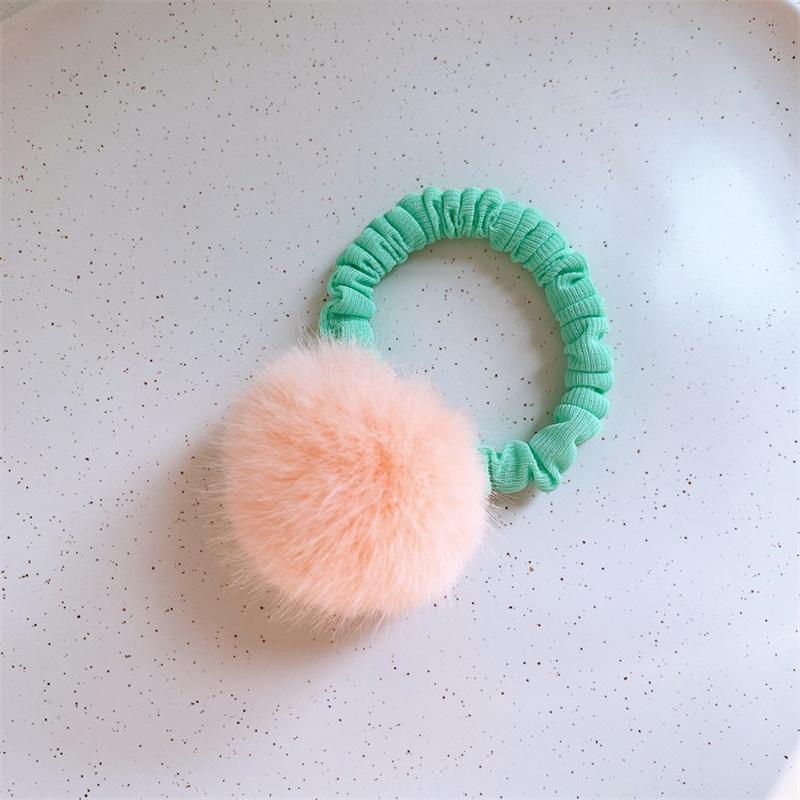 Cute Furry Hair Clip For Kids Fluffy Ball Barrette Girls Plush Hairclip Baby Pompoms Hair Tie Elastic Hair Rope Headdress