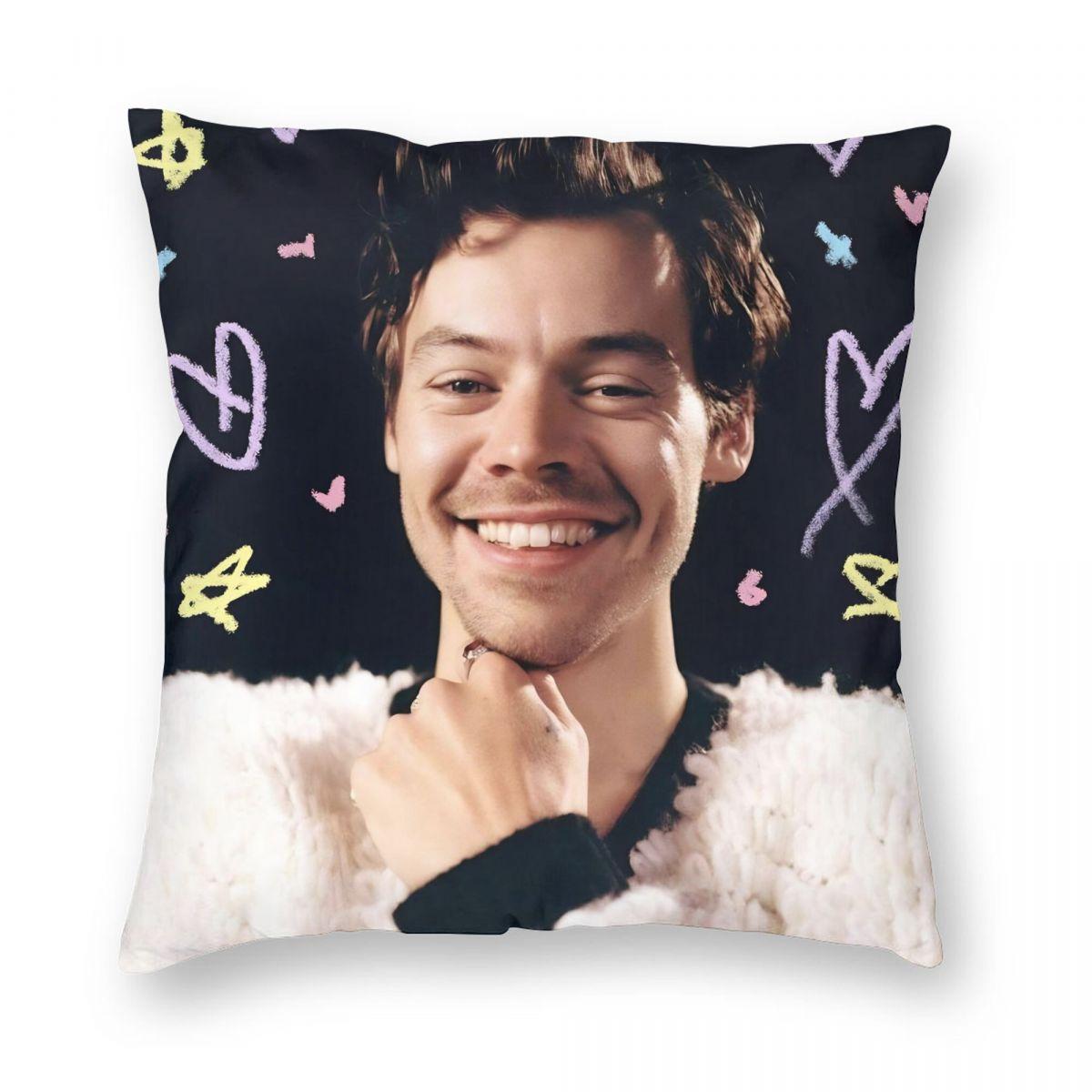 

Harrys Styles Pillowcase Double-sided Printing Polyester Cushion Cover Decorations Throw Pillow Case Cover Sofa Square 40X40cm 12x12Inch