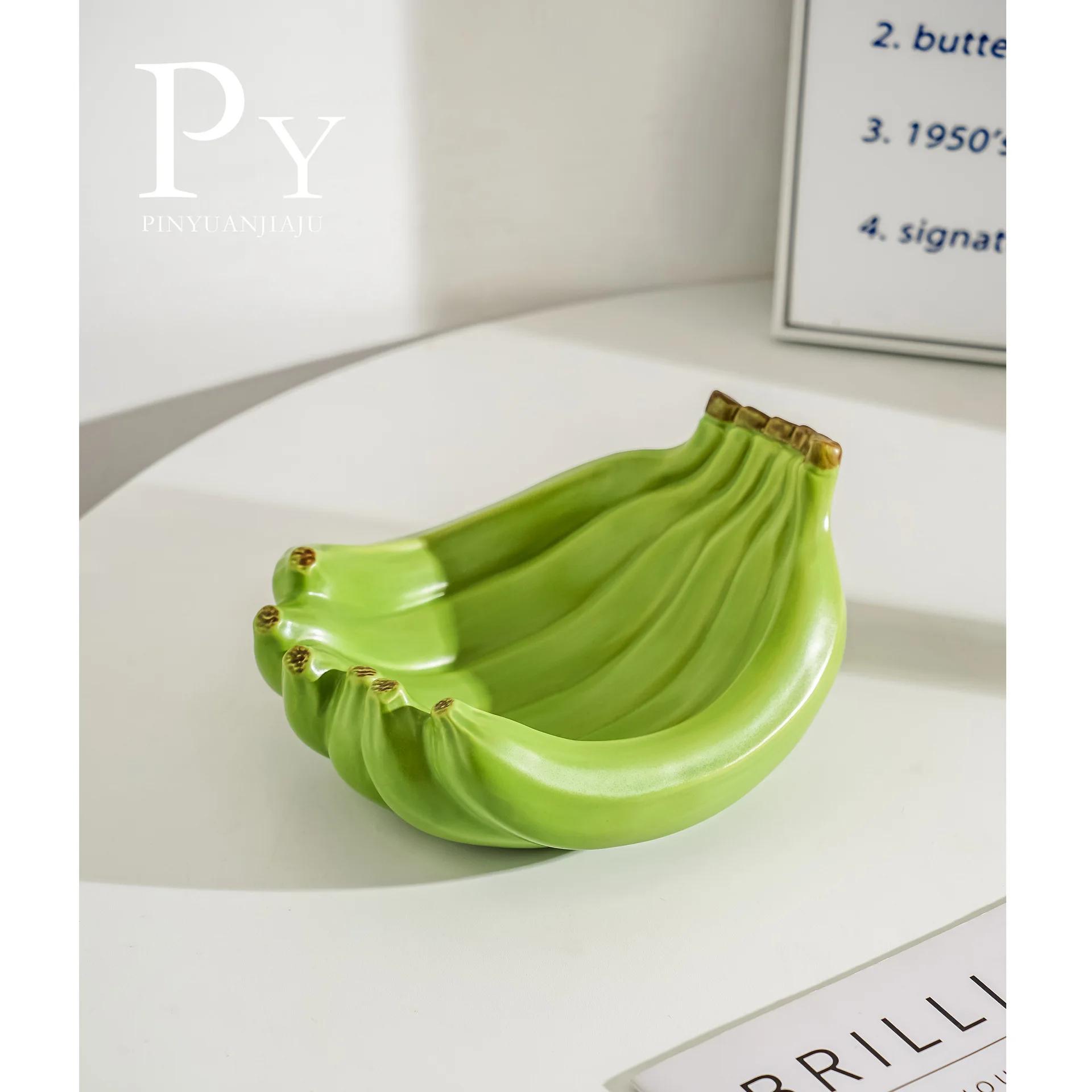 

Banana Shaped Fruit Plate Decoration Exquisite Fruit Plate Ceramic Fruit Plate Snack Plate Restaurant Hotel Storage Plate зелений