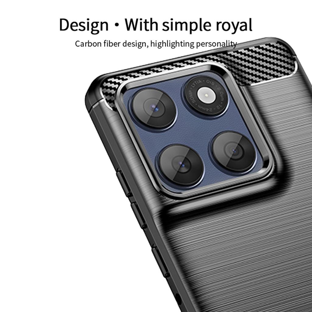 Pro Motorola Edge 60 Fusion 5G Zadní kryt MOFI Kartáčovaná textura Uhlíkové vlákno Měkké TPU pouzdro