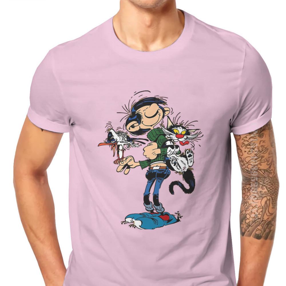 GUOYAN TOP Gaston Lagaffe Strips Katoenen T-shirts De Tweeling Van Gokker Personaliseren Man Mannen T-shirts Grappig T-shirt T-shirt Kleding Oversized XL
