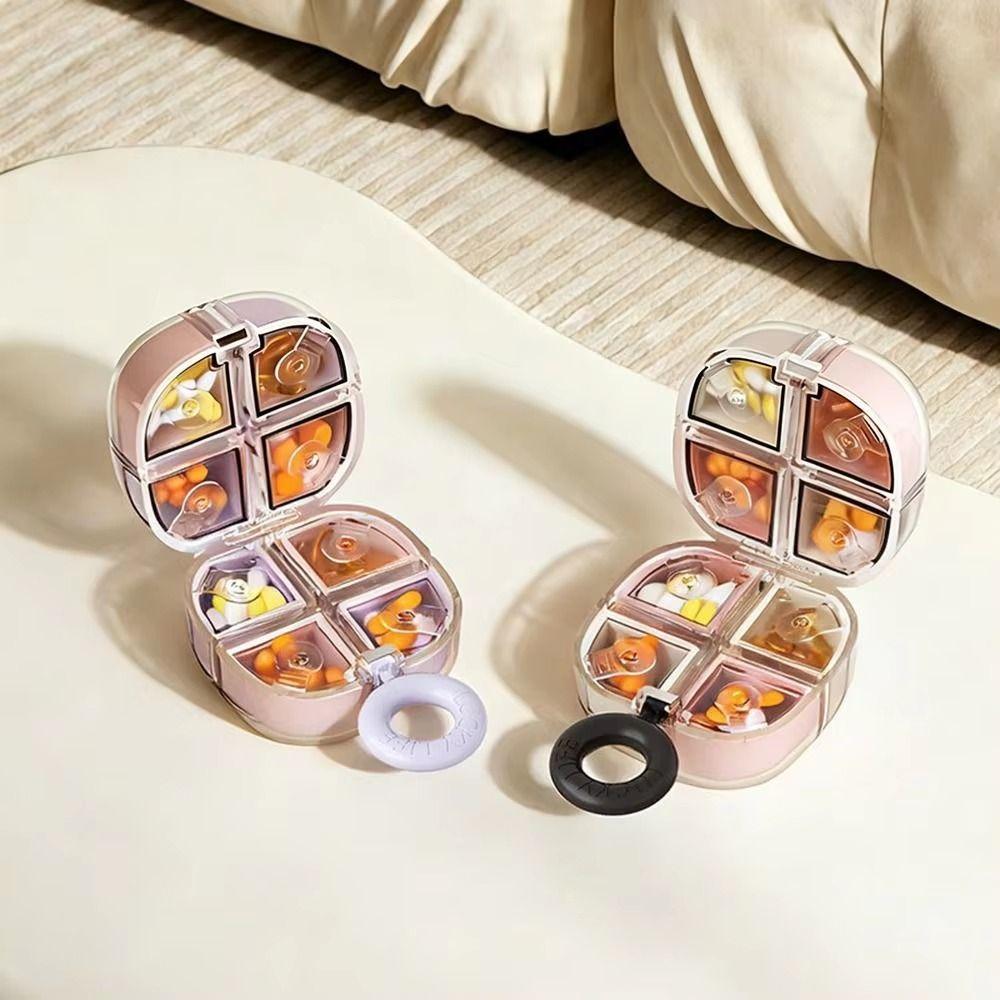 Sealed Magnetic Cube Pill Organizer Magnetic Mini Pill Case Tablet Container  Weekly Use