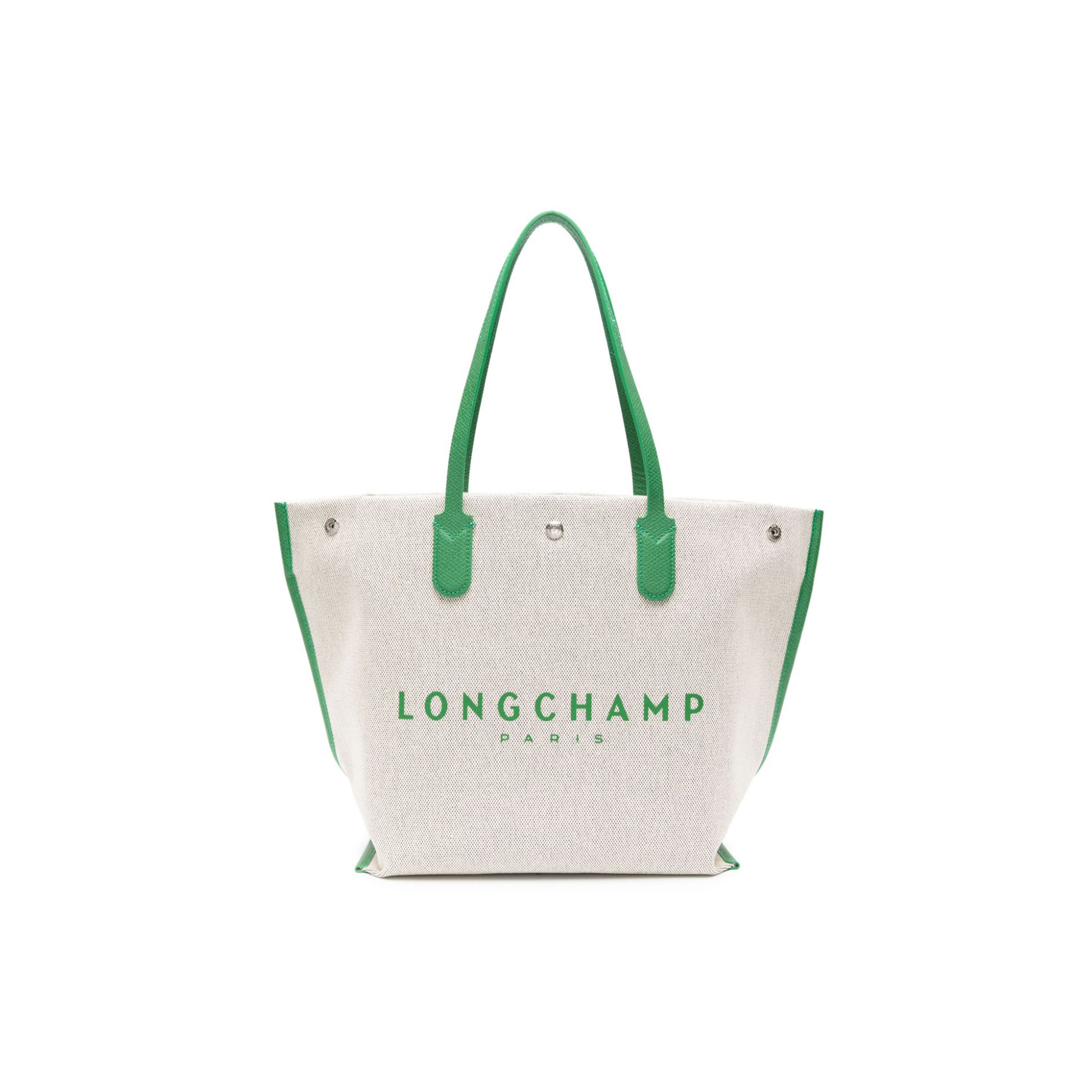 

Longchamp Le Roseau Logo Print Cotton And Canvas Tote Bag Women tote bags Green 10090HSG129 Basic Set (Bag)