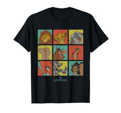 Disney König der Löwen Charaktere 90er Gitter T-Shirt