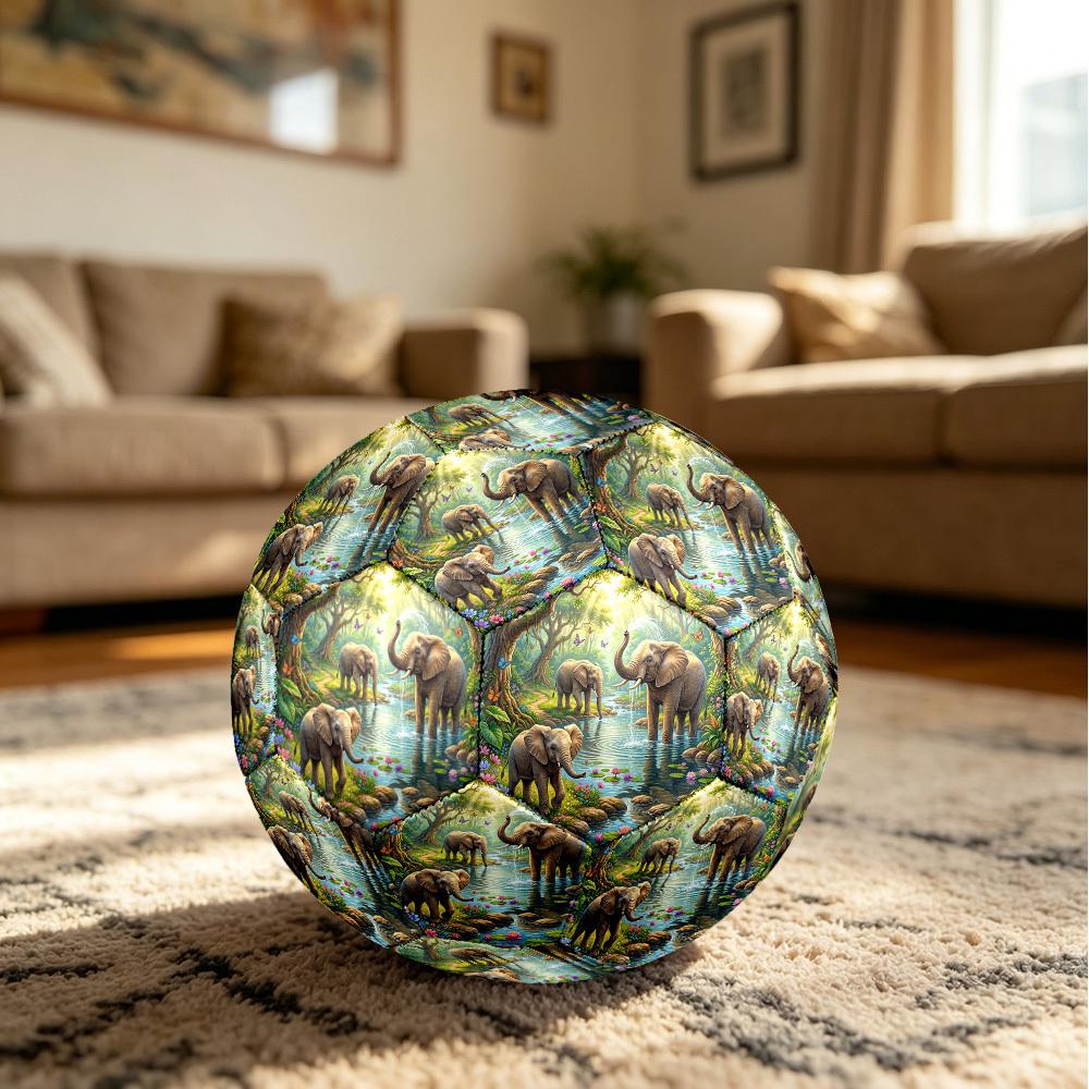 1pc Elephant Family Jungle Durable Size 5 Soccer Ball Professional Match Training Football Indoor &Outdoor Sports Ball p60125