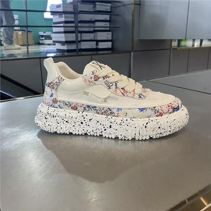 Ink Splashing Dad Shoes New Breathable Cloth Soft-soled Casual Board Shoes Bm