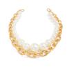 Exaggerated Style Imitation Pearl Beaded Jeans Chain Women, Fashionable Metal Thick Chain Waist Chain Pendant