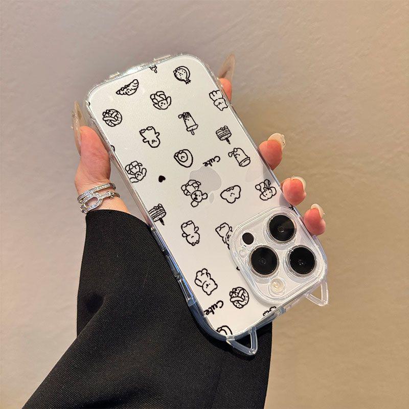 Little Rabbit West Highland Transparent Cat Ears Phone Case Compatible with Apple 13/14/15/17 Pro Max