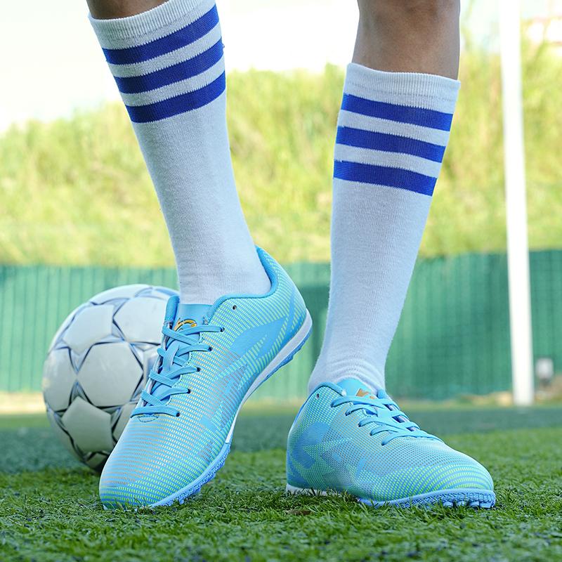 Football Shoes 32-45 Unisex Football Boots Are Tie High Elastic Socks Training Artificial Grassland Outdoor Sports Training Football Shoes