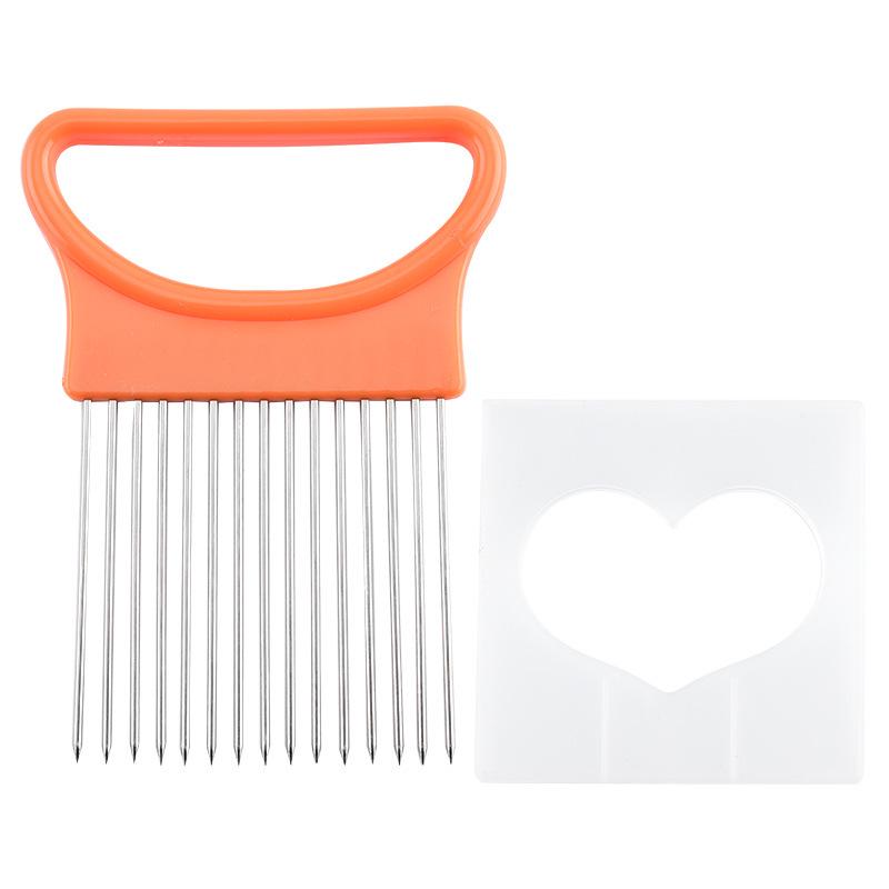 Stainless Steel Onion Fork & Vegetable Slicer with Meat Tenderizer Needles