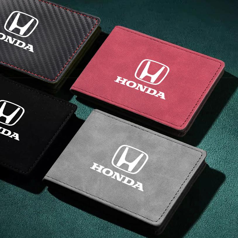 Car Driver License Suede Leather Bag Auto Driving Documents Cover For Honda Civic Accord Fit Jazz Pilot CRV Odyssey Passport TP6