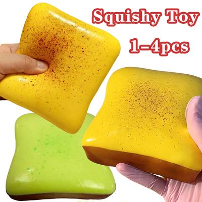 Mięciutki Tost Maślany Zabawka do Ściskania Odstresowująca Powoli Podnosząca Sensoryczna Fidget na Lęk ADHD Autyzm Prezenty Dzieci Dorośli Zabawa ASMR