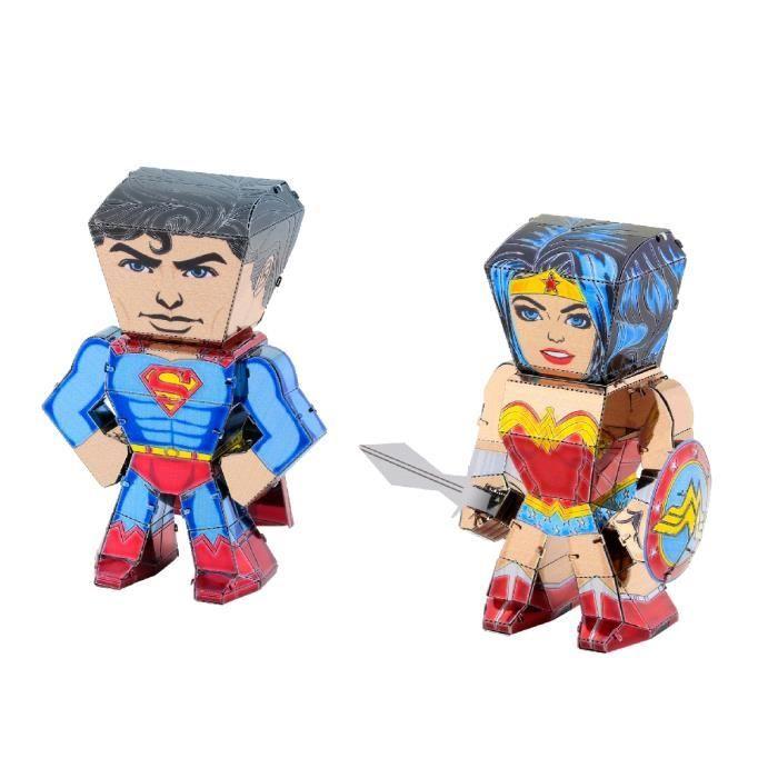 Metal Earth Fascinations Justice League Superman et Wonder Woman Puzzle 3D en métal