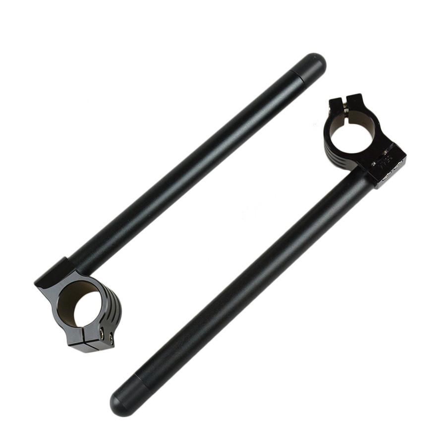 Pair Black Aluminum Clip-On Motorcycle 7/8" Handlebars Removable 35mm Fork Tube