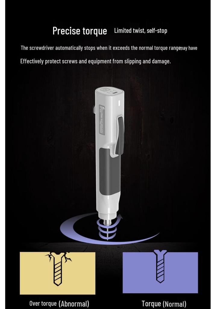 Rechargeable Brushless Precision Electric Screwdriver: 0.02-0.25N.m Torque for Fastening and Repair