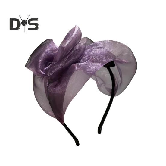 

Женская повязка на голову с тонким бантом из сетчатой пряжи, декоративная легкая повязка для волос, яркие цвета, широкий обруч для волос, аксессуары для волос