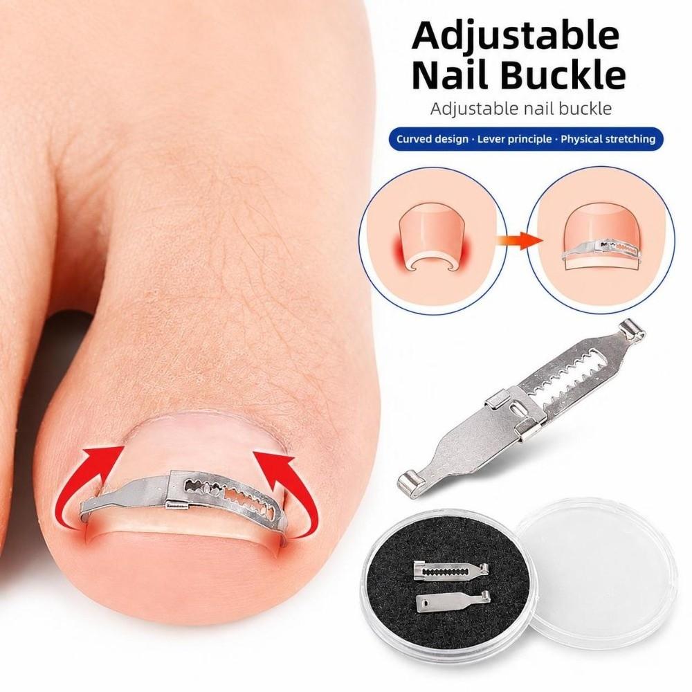 2PCS Stainless Ingrown Toenail Corrector Adjustable Curved Toenail Repair Tool  Home Foot Care