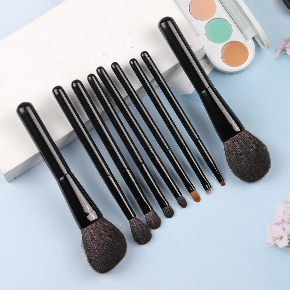 OVW 9 Pezzi Pennelli Trucco Capelli Naturali Pennello Blush Illuminante Ombretto Miscelazione brochas maquillaje profesional