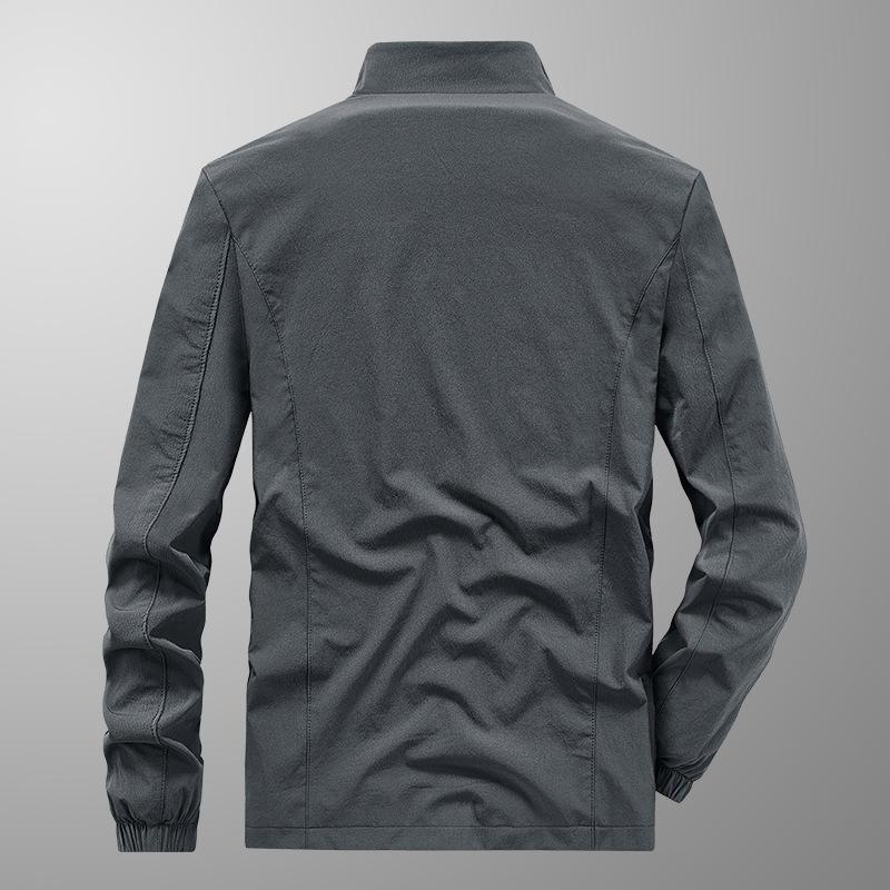 Casual Jacket Men's Spring and Autumn Thin Top Loose Large Size Middle-aged and Young Business Casual Stand Collar Jacket
