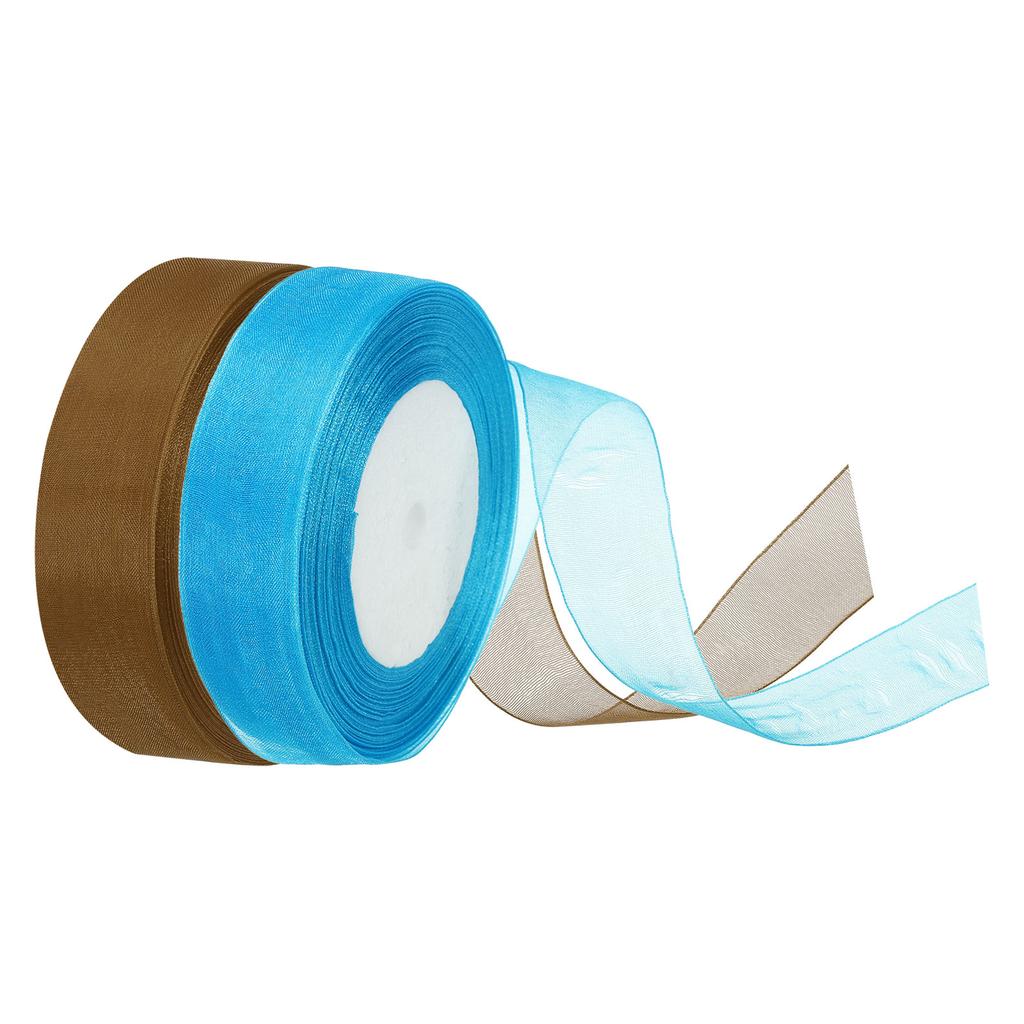 1" Organza Ribbon 100 Yard Gift Wrapping Ribbon for Bouquet Cake Invitations Card Decoration Home Party Decoration (50Yard/Roll)