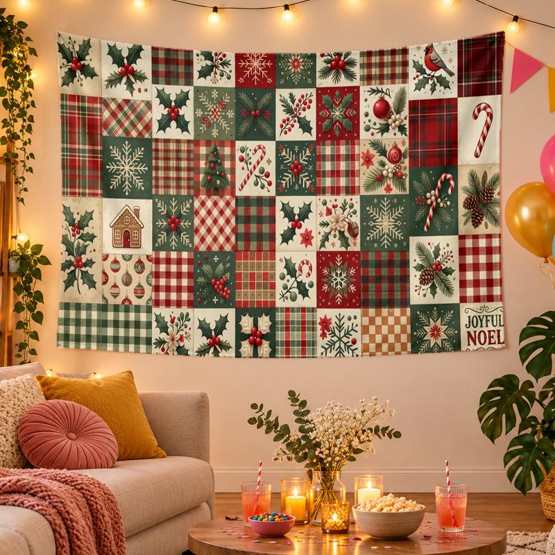 Weihnachtsthema Wandteppich, Xmas Wandbehang, Feiertags-Heim Schlafzimmer Dekoration