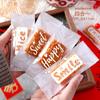 100Pcs Transparent Letter Printed Biscuit Handmade Cookie Toffee Nougat Crisp Baking Machine Seal New Year Candy Gift Bags