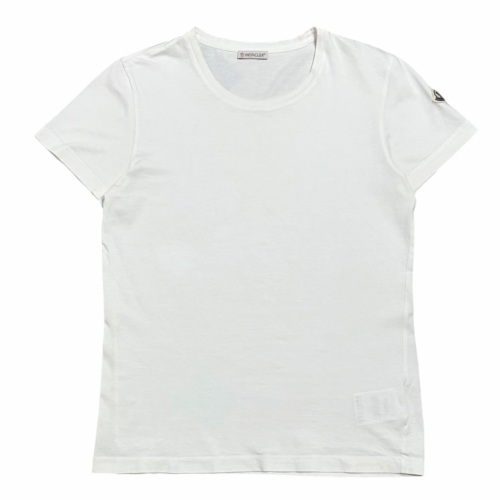MONCLER Logo T-Shirt White Women s Size L Model F10938C73200V8058
