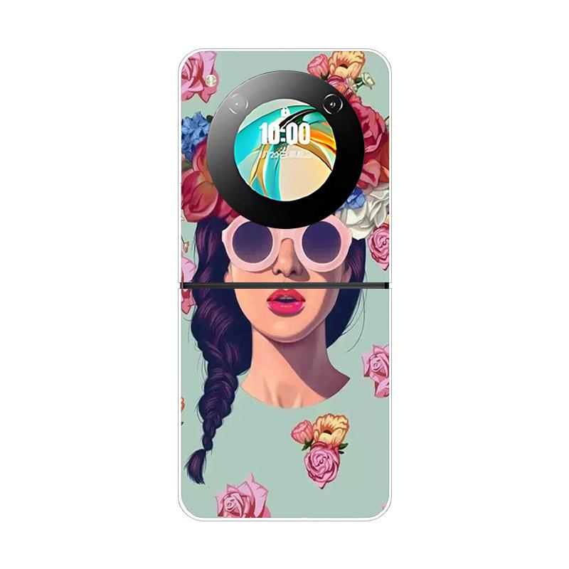 Etui For ZTE Nubia Flip NX724J Modne Malowane Przezroczyste Twarde PC Składane Pokrowiec For ZTE Libero Flip Przezroczyste Etui Funda