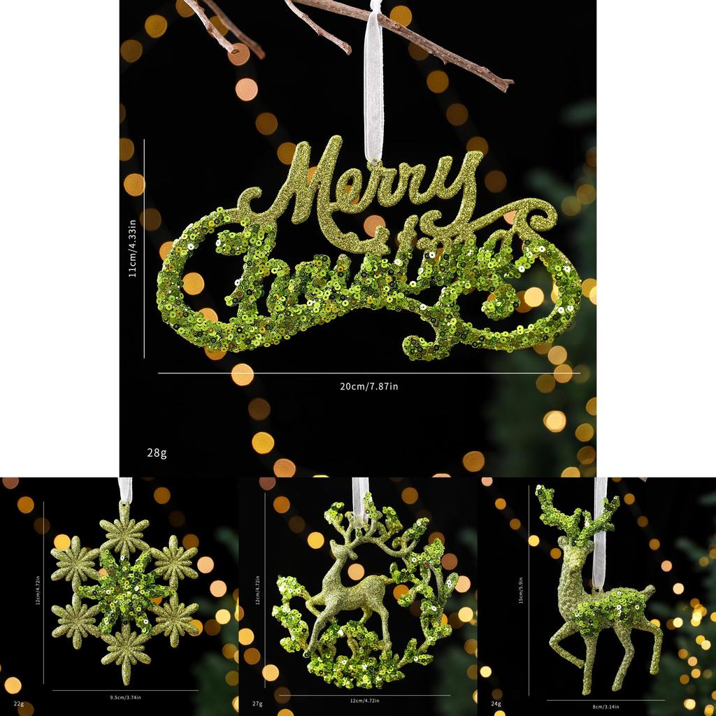Christmas Tree Scene Decor With Glitter Snowflake Ornaments And Acrylic Material For Holiday Celebrations