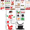 Christmas Nonwoven Attractive Fabric Door And Window Stickers With Joyful Designs Snowman