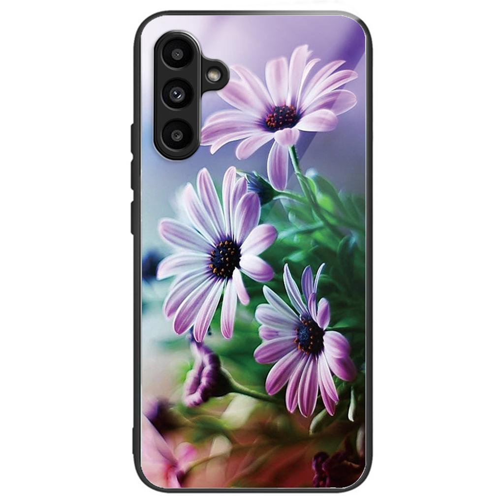 For Samsung Galaxy A15 4G/5G Case Tempered Glass Phone Cover with Pattern Design