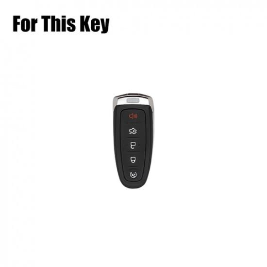 Zinc Alloy Leather Car Remote Key Fob Case Cover For Ford Edge Explorer Escape