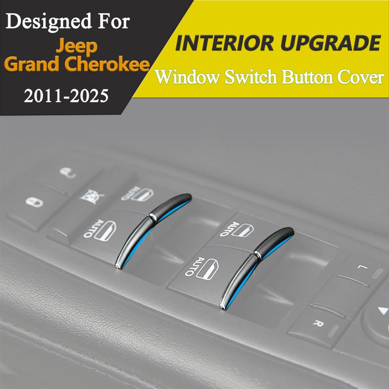 Car Door Window Control Button Cover Trim For Jeep Grand Cherokee For Jeep Cherokee 2011-2025 Interior Decoration Accessories