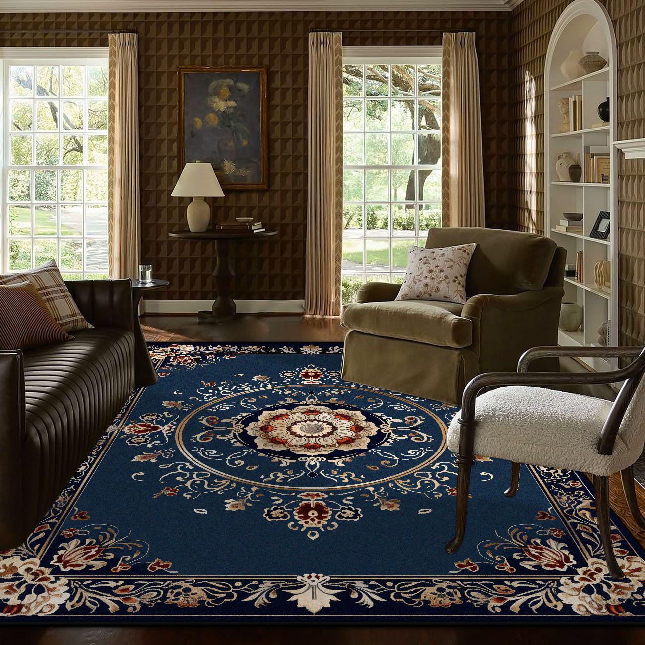 

Persian Luxury Carpet Fluffy Plush Rug Large Living Room Bedroom Thickened Non-slip Floor Mat European Decoration 60*90cm