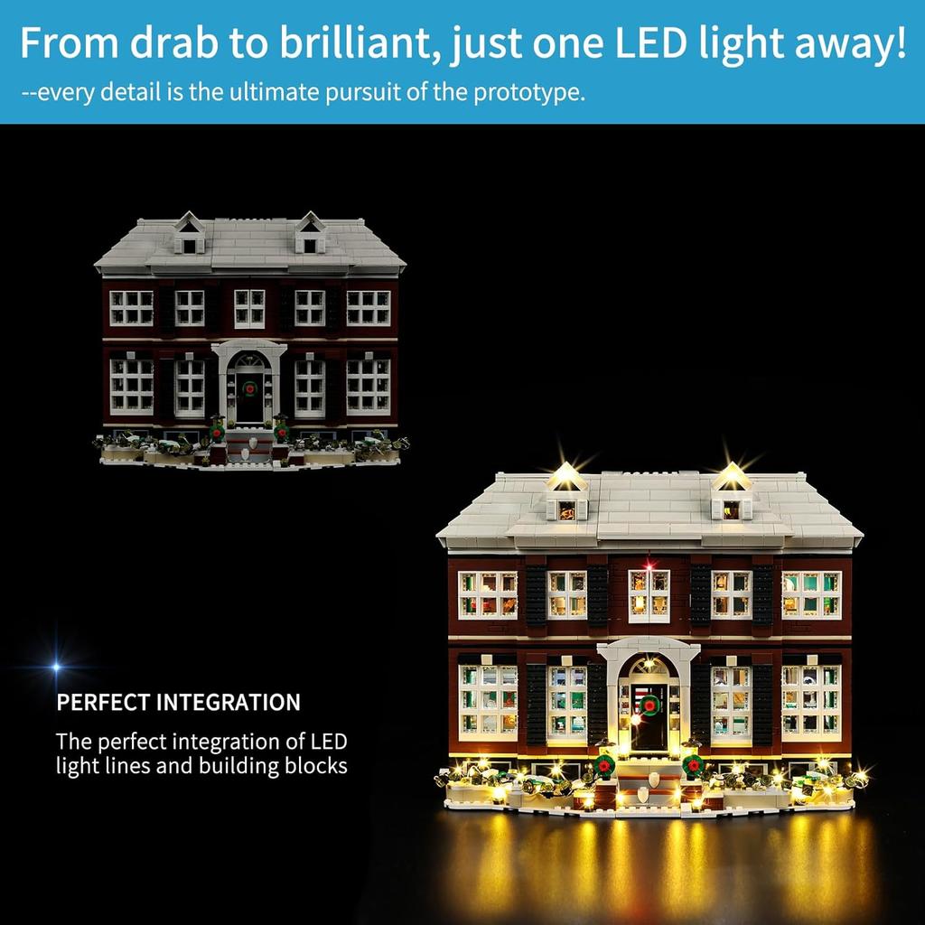 BrickSoul Led Light Kit for Home Alone Lego Set, Compatible with 21330 Lego Building Set Lego Light Kit, Light Up Legos Home Alone - NO Lego Blocks