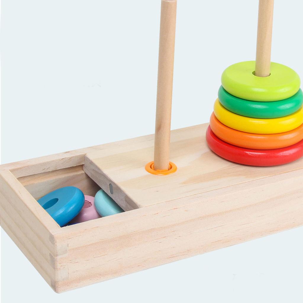 10 Rings Puzzle Game Wooden Tower rly Educational Logic Thinking Block Game Toy for Kids