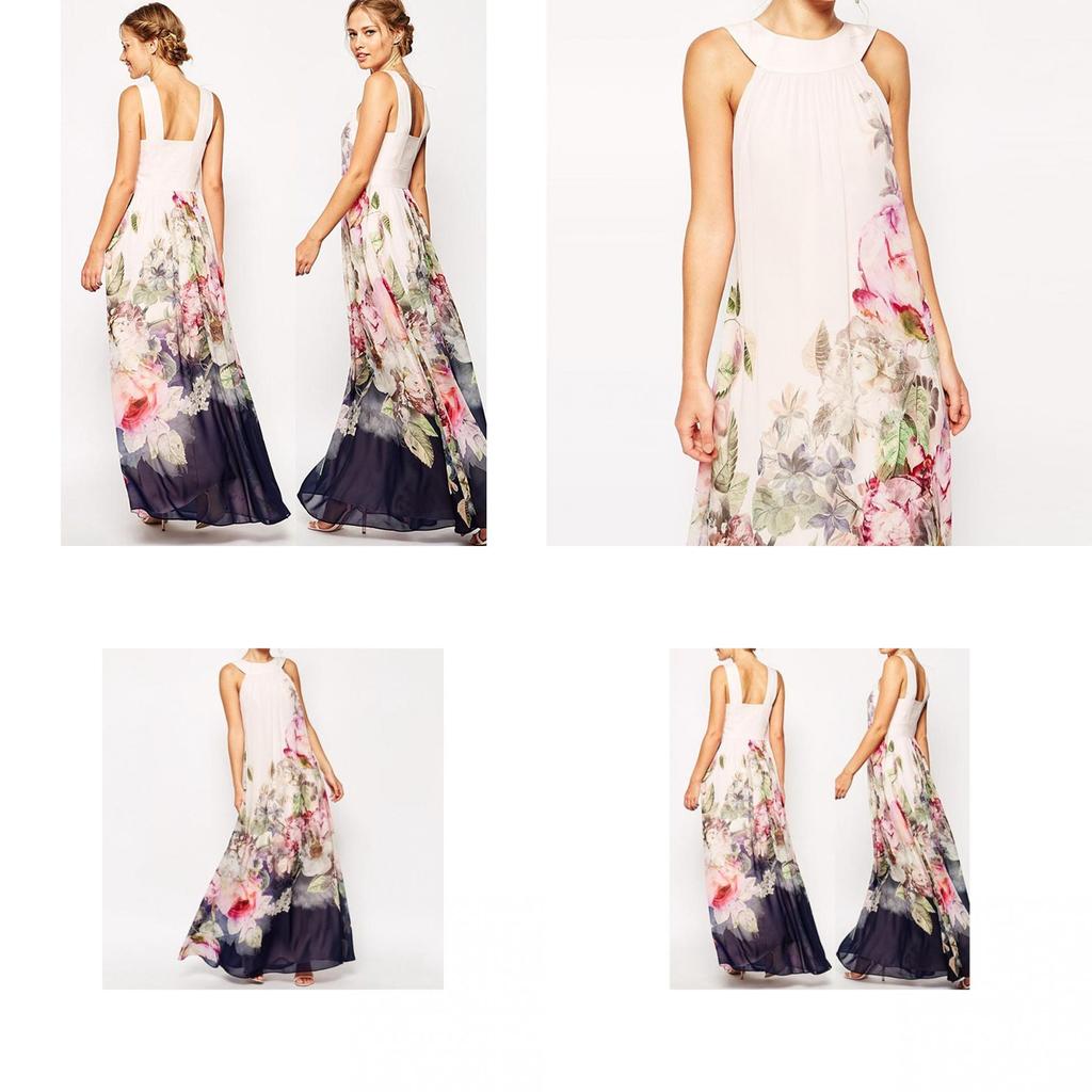 Stylish Lady Women Floral Summer Beach Boho Chiffon Sundress For Casual And Formal Occasions
