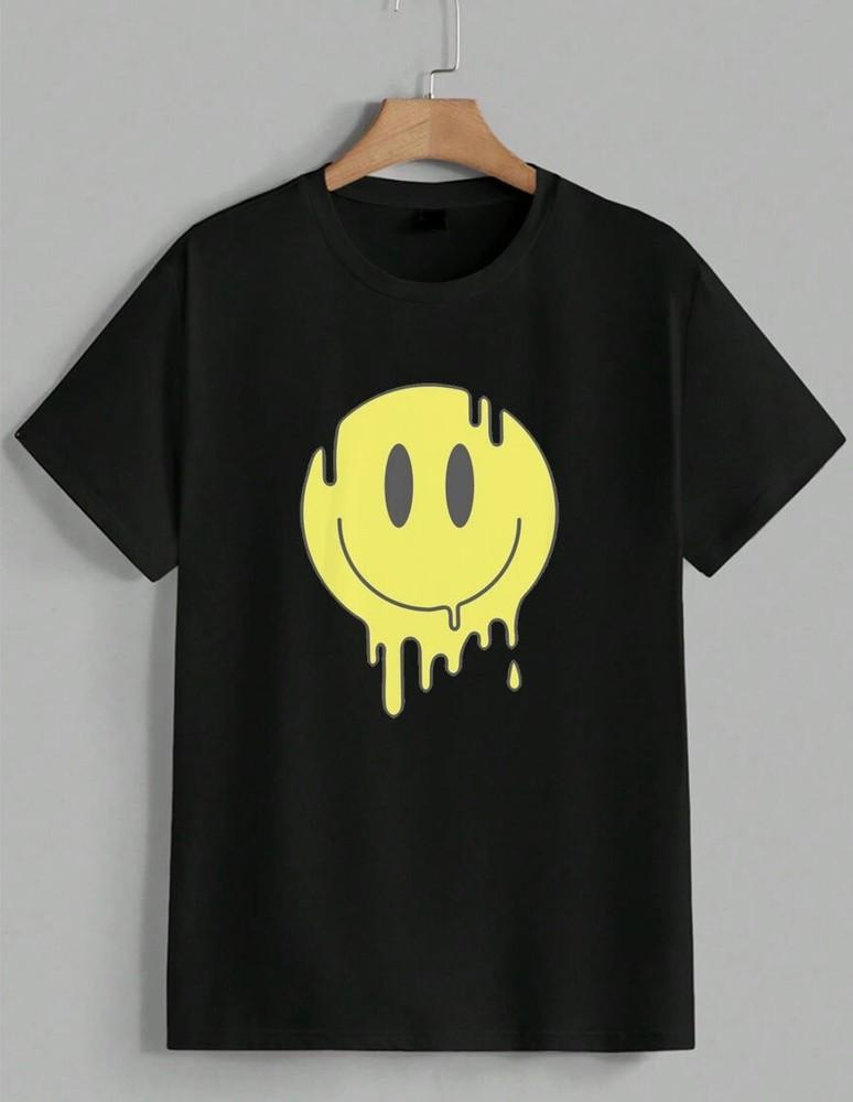 Smeltend Smiley Gezicht Druipende Lach Retro Streetwear T‑shirt