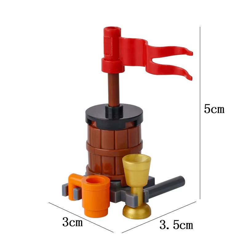 MOC Medieval Army Weapons Building Blocks Cannon Pirate Ship Soldiers Figures Military War Scene Assembling Mini Brick Toy Gifts