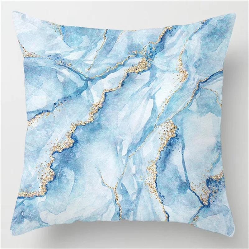 Simple Blue Pattern Pillowcase Living Room Office Home Pillowcase Car Ornaments