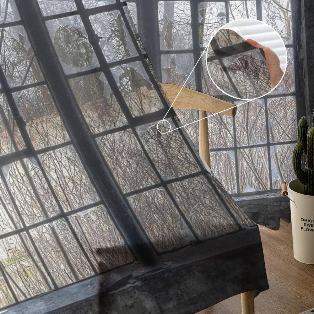 Vista Finestra Boschi Foresta Alberi Tende Voile Trasparenti Per Camera da Letto Soggiorno Cucina Decorazione Lussuose Tende in Chiffon Tulle Organza