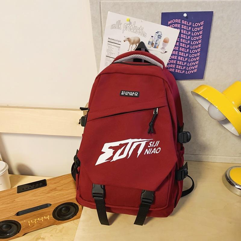 Schoolbag New Large-capacity Schoolbag Men's Trendy Cool Couple Casual Backpack Korean Version Ins Middle and High School Students Computer Backpack