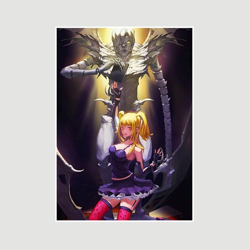 

Класичний японський плакат Death Note Мультяшна фігурка L Ретро білі паперові плакати та принти Живопис Домашній декор Бар Вітальня Фреска 30x21cm