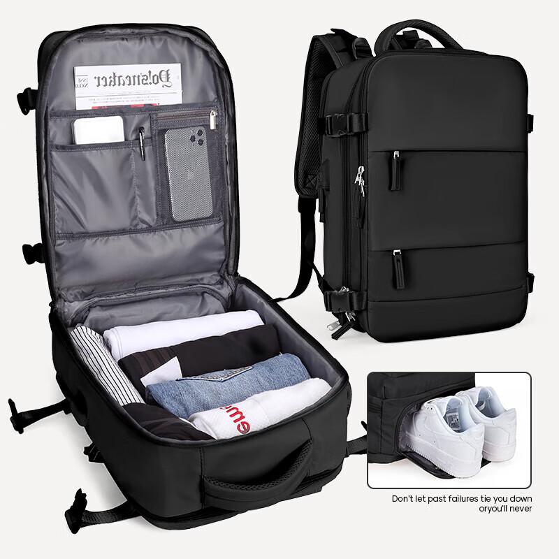 Landcase Large Capacity Travel Backpack, Laptop Bag, Luggage Bag, Shoulder Bag, Black